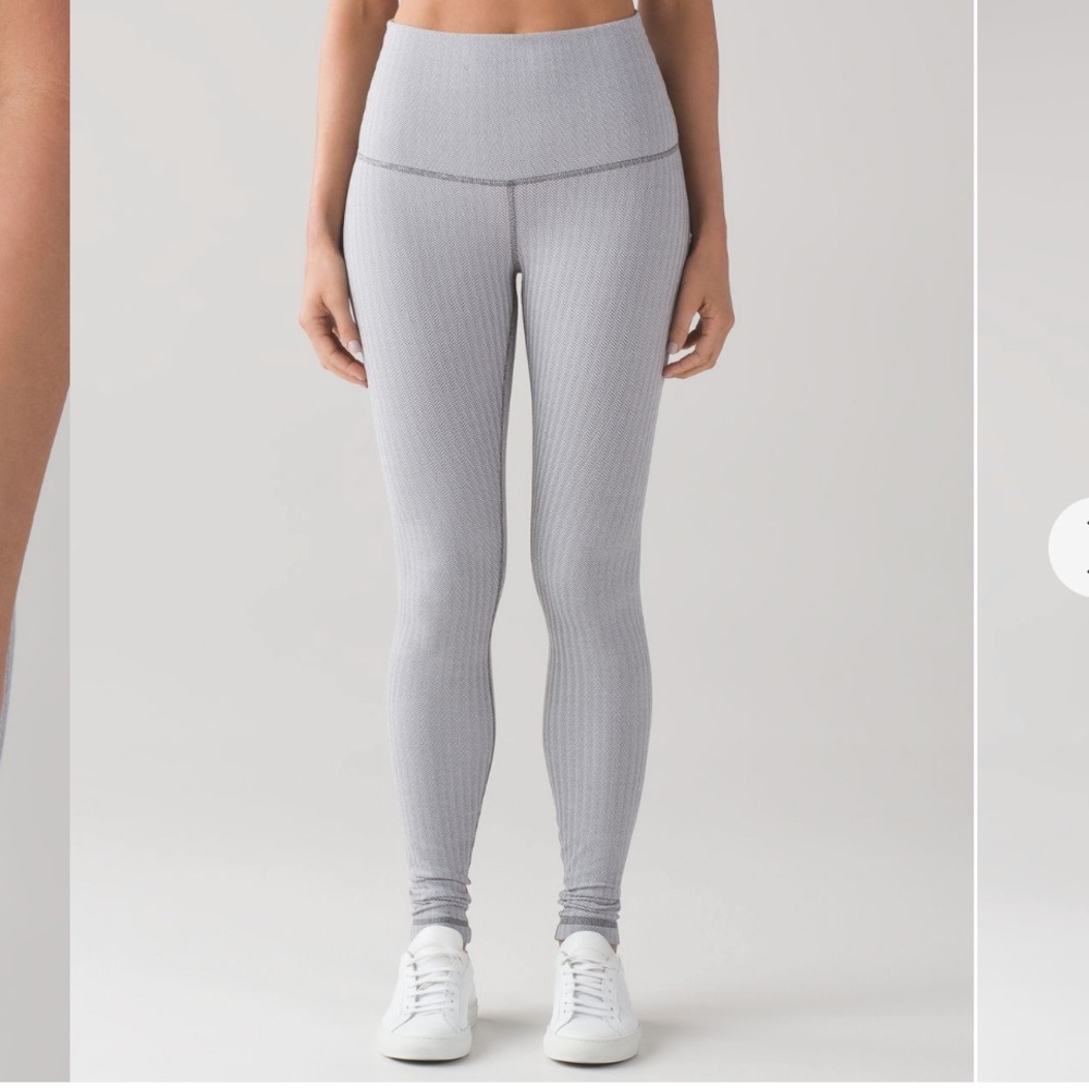 Lululemon Wunder Under High Rise Pant Heathered Herringbone White Slate